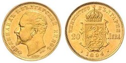 Ferdinand I., 1887-1908, 20 Lewa, Gold, 1894 KB, Schlumberger 2, sehr ...