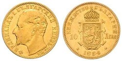 Ferdinand I., 1887-1908, 10 Lewa, Gold, 1894 KB, Schlumberger 3, sehr ...