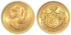 Oskar II., 1872-1907, 20 Kronor, Gold, 1889 EB, Schlumberger 125, ...