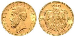 Karl I., 1866/1881-1914, 20 Lei, Gold, 1890 B, Schlumberger 5, ...