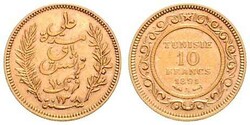 Ali Beli, 1882-1902, 10 Francs, Gold, 1891 A, Schön 140, sehr schön ...