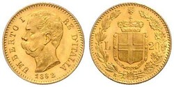 Umberto I., 1878-1900, 20 Lire, Gold, 1882 R, Rom, Schlumberger 66, ...
