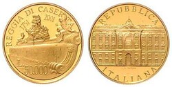 2001, Gold-Gedenkmünze zu 50.000 Lire, 250 Jahre Königspalast von ...