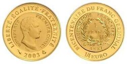 2003, Gold-Gedenkmünze zu 1/4 Euro, 200. Jahrestag der ...