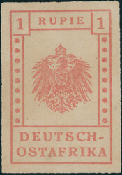 1916, Aushilfsausgabe der Missionsdruckerei Wuga, 1 Rupie, graurot, ...