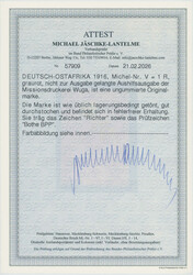 1916, Aushilfsausgabe der Missionsdruckerei Wuga, 1 Rupie, graurot, ...