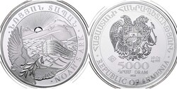 2021, große Silber-Gedenkmünze zu 5000 Dram, Arche Noah, 10 Unzen ...