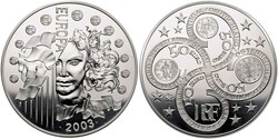 2003, Großsilbermünze zu 50 Euro, Europäische Währungsunion, ...