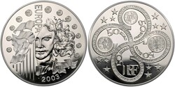 2003, Großsilbermünze zu 50 Euro, Europäische Währungsunion, ...