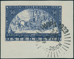 1933, WIPA, 50+50 Gr., schwärzlichviolettultramarin, gewöhnliches ...