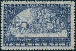 1933, WIPA, 50+50 Gr., schwärzlichviolettultramarin, Faserpapier, ...