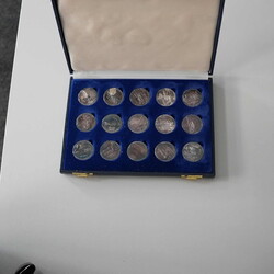 DAMPFLOKOMOTIVEN, sehr schöne Feinsilber-Medaillen-Sammlung mit 15 ...