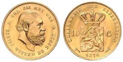 Wilhelm III., 1849-1890, 10 Gulden, Gold, 1876, ...
