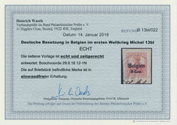 1916, Germania mit Aufdruck, 8 Cent. a. 7 1/2 Pfg., ...