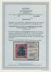 1920, Germania mit Aufdruck, 50 Pfg., dunkelgraulila auf ...