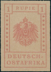 1916, Aushilfsausgabe der Missionsdruckerei Wuga, 1 Rupie, graurot, ...