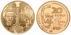 2002, Gold-Gedenkmünze zu 20 Euro, Gavroche Victor Hugo, die Münze ...