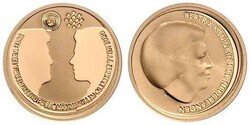 2002, Gold-Gedenkmünze zu 10 Euro, Hochzeit Willem und Maxima, die ...