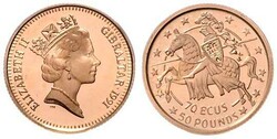 1991, Gold-Gedenkmünze zu 50 Pounds/70 ECU, ohne Beizeichen, ...