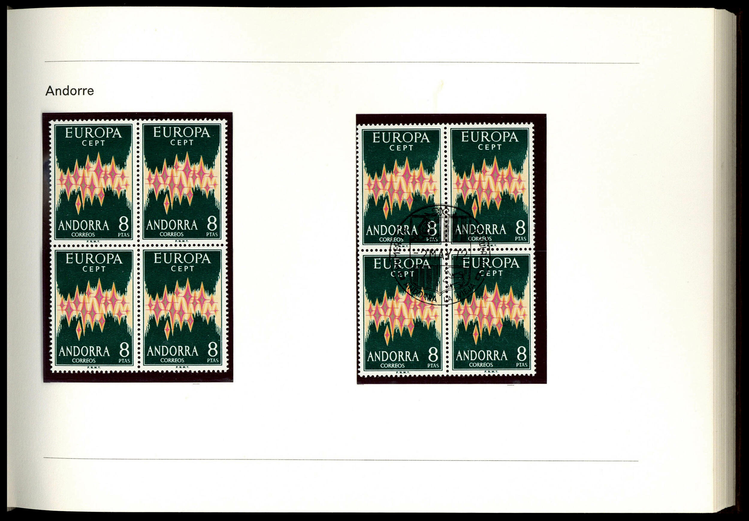 Année 1972 série complète en bloc de 4 neufs** et obl. dans le ...
