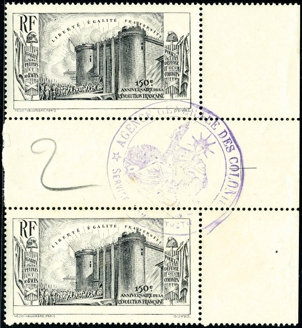 N° 9a, 1939 Révolution, valeur de Poste Aérienne sans indication ...