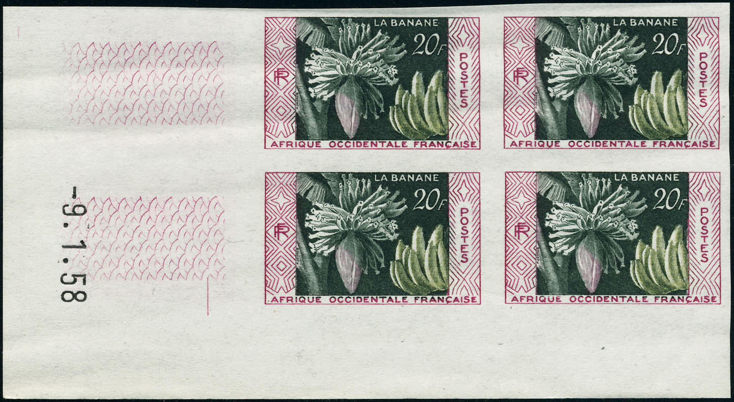 N° 67a + PA N° 22/27 et 28, tous en blocs de 4 cd non dentelés, ...