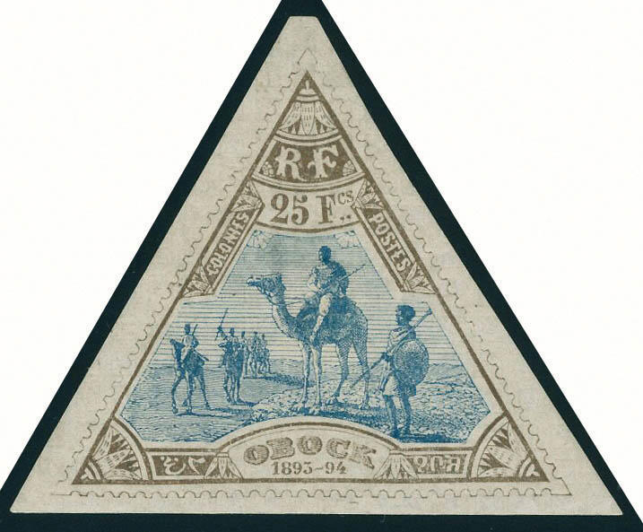 N° 63, 25f bistre et bleu, T.B