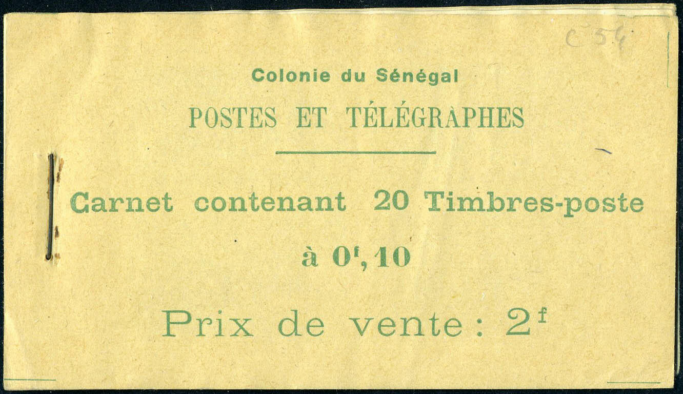 N° 73, 10c vert-jaune et vert, carnet de 20t., TB - Carnet N° C73