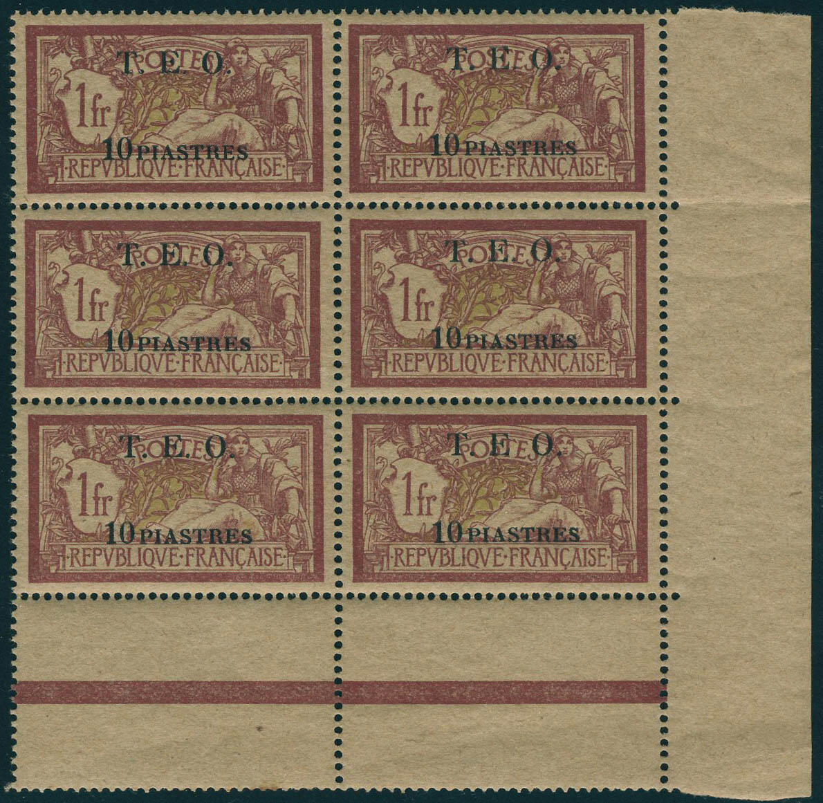 N° 8/10, les 3 valeurs Merson, bloc de 6, bdf ou cdf, superbe