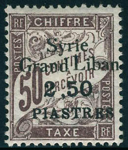 N° 20a, erreur, 2.50p sur 50c, T.B