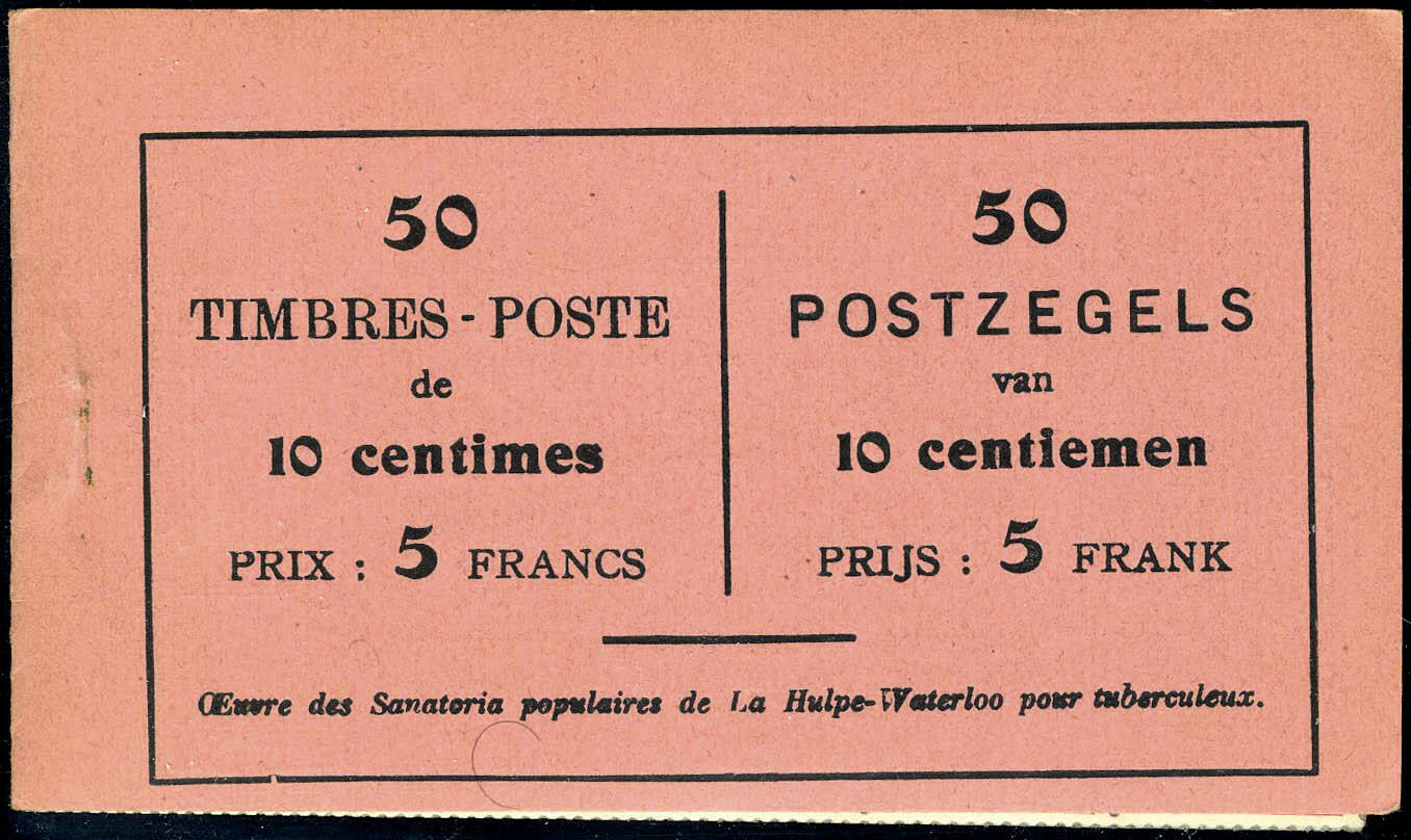 N° 111, 10c rouge, Carnet de 50 ex. La Royale Belge, TB - COB A15b