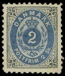 N° 16b, 2 s gris et outremer, dent. 12 1/2, TB, signé Roig
