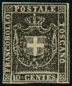 N° 19, 10c brun TB, signé Diéna + Brun + certificat, Sassone ...