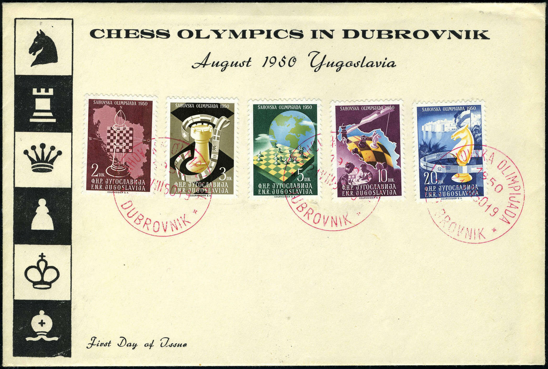 N° 549/53, la série complète càd 1er jour sur enveloppe ...