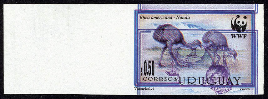 N° 1461, Oiseaux, WWF, double impression dont une à l'envers, non ...