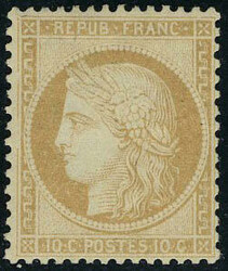 N° 36, 10c bistre jaune, cl T.B. signé Calves