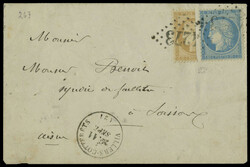 N° 36, coupe du 10c + 20c siège sur L. obl 4273 Villers Cotterets ...