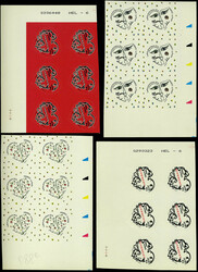 N° 102/3, + 148/9, 4 val. Coeurs, blocs de 6, CdF, TB - Photo Web
