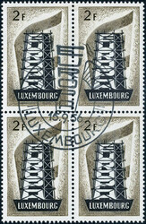 1956 Année complète en Blocs de 4 obl. centrale, TB - Ph.WEB