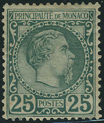 N° 6. 25c vert, 1 dent courte, bien centré, aspect T.B