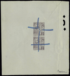 N° 12, 2c violet brun Albert, épreuve d'atelier avec perforation ...