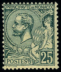 N° 16, 25c vert Albert 1er, T.B