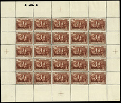 N° 62, 5fr brun rouge, feuille complète de 25 ex., superbe - Ph.WEB