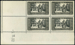 N° 119/34, La série Paysages (sf 128A), blocs de 4t. coins datés ...