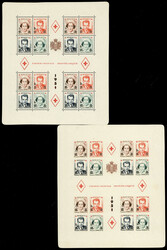 N° 4A/B, Blocs Croix-Rouge surchargés dentelé + Non-dentelé, TB - ...