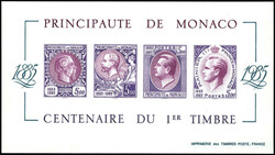 N° 33, Bloc Centenaire du Timbre, Epreuve en violet, TB