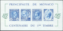 N° 33a, Centenaire du 1er Timbre de Monaco, bloc-feuillet ...