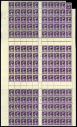 N° 7, 35c violet x 250 ex., 1 feuille de 150 + morceaux de feuilles, ...