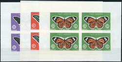N° 225/27, Série Papillons en mini feuillets de 4 timbres ...