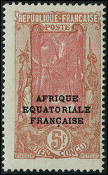 N° 103b, 5f brun jaune et rose sans la surcharge 20f T.B